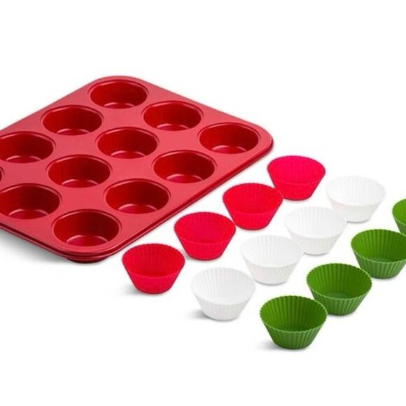 Core Kitchen 13 Piece Muffin Pan with Silicone Baking Cups NEW - Picture 2 of 6